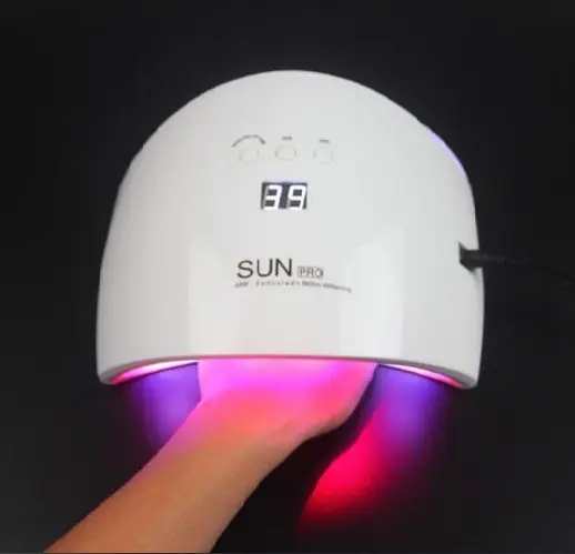 2018 New red light rechargeable nail dryer cordless led nail lamp sun pro 48w with CE/Rohs/GS Certificate