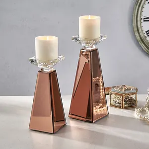 Handmade Home Wedding Table Center Piece Decorative Other Tealight Tall Stand Rose Gold Glass Lanterns And Candle Holder Jars