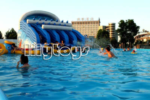 Azul Popular parque acuático de diapositivas, cinco maneras de tipo deslizante, tobogán de acero piscina - Product Image 5