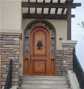 यूरोपीय शैली, हाथ नक्काशीदार ठोस लकड़ी के दरवाजे, विला प्रवेश द्वार FD-605
