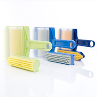 Qingle 3er-Set Silikon Waschbare Wiederverwendbare Klebrige Reinigungsrolle für Tierhaare Teppich Stoff mit Langem Griff
