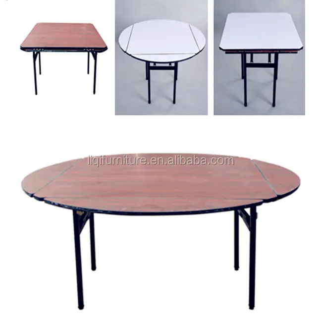 라운드에 사각형의 가변 테이블 상단과 접이식 레스토랑 테이블
