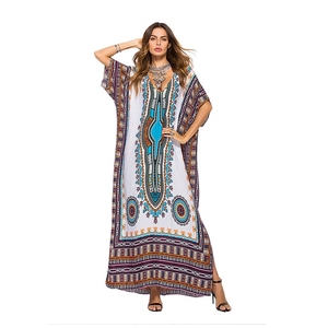 Delle donne di Estate Africano <span class=keywords><strong>Etnico</strong></span> Stampa Caftano Maxi <span class=keywords><strong>Vestito</strong></span> Più Il Formato Allentato Vintage Boho Spiaggia <span class=keywords><strong>Vestito</strong></span> <span class=keywords><strong>Lungo</strong></span> E42217 - Product Image 1