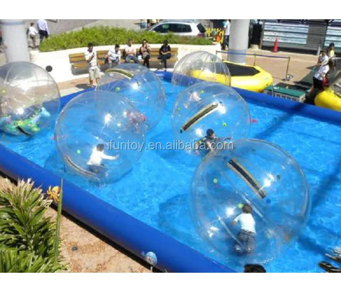 A pie inflable bola del zorb/piscina inflable de plástico rectangular Azul Piscina/piscina inflables juegos de agua