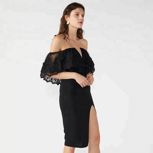 Diseño de Moda encaje apretado <span class=keywords><strong>porno</strong></span> negro de Navidad de las niñas de fiesta Sexy vestido de Club - Product Image 4
