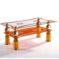 Table basse carrée amovible en verre trempé, personnalisé, de luxe, avec cadre en acier inoxydable, vente en gros, unités