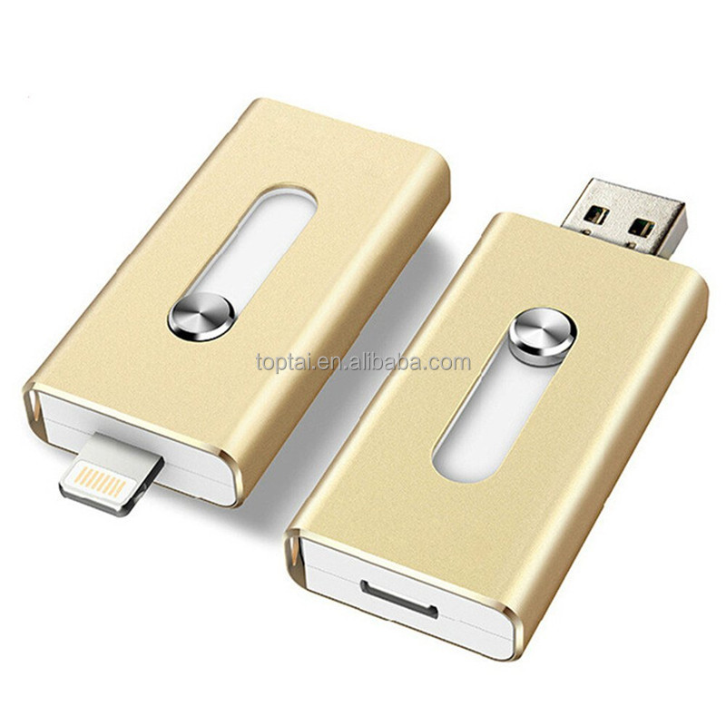 CLÉ USB Pour iPhone 6 6 Plus 5 5S ipad Lecteur De Stylo En Métal HD Mémoire Bâton Double Usage Mobile Otg Micro 32 GO 64GB