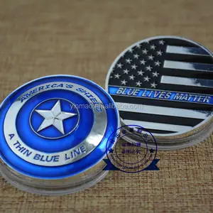 Pabrik koin MATTE kehidupan biru perisai Amerika penjualan langsung koin souvenir kustom murah