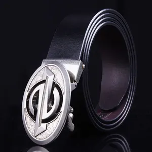 wholesale 3.5cm width high quality old look oval shape easy clip removable buckle automatic luxury leather belts
