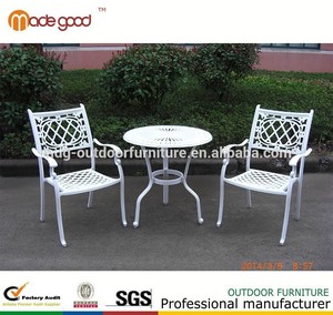 giardino bianco patio tavolo in alluminio e una sedia posto <span class=keywords><strong>esterno</strong></span> mobili di <span class=keywords><strong>design</strong></span> - Product Image 1