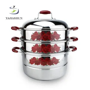 OEM&ODM Colorful Stainless Steel Steamer And Cooking Pots 4 Layer Food Steamer Pot