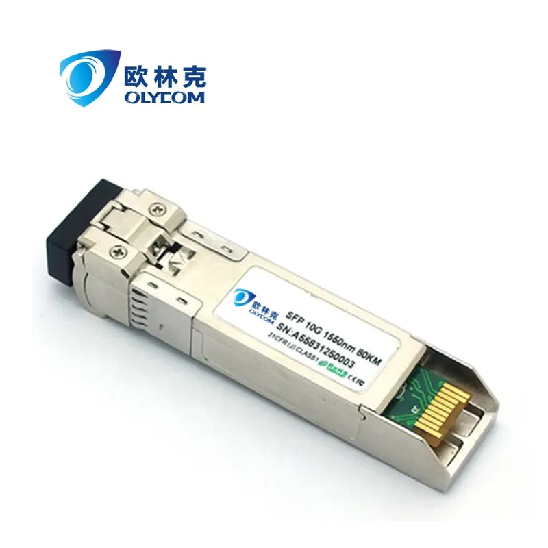 10G SFP + alıcı-verici çift yönlü LC + 3.3v 80KM tek modlu 1550nm SFP + alıcı-verici