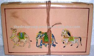 Wholesale Genuine hand painted strap closure leather diary - Product Image 2