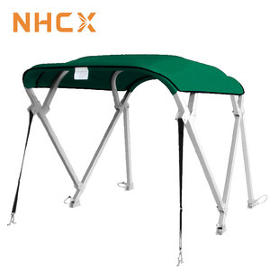 Toldo Bimini Cuadrado de 4 Arcos para Pontón, Toldos Bimini Grandes Verdes para Barcos - Product Image 1