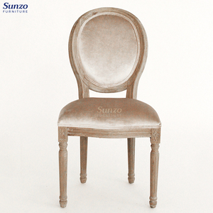 <strong>Antique</strong> Style Round Back Wooden Fabric Ding Room Luxury French XV Louis Dining <strong>Chair</strong> - Product Image 5