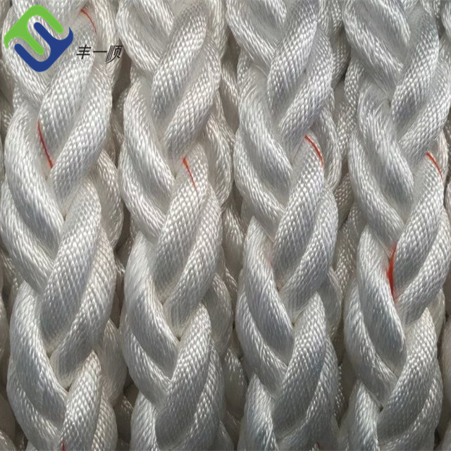 High Tensile White Nylon Mooring Rope 8 Strand For Ship