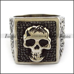 Nouvelle arrivée Bague signet carrée en onyx noir avec crâne <span class=keywords><strong>de</strong></span> diable gravé en <span class=keywords><strong>argent</strong></span> - Product Image 2