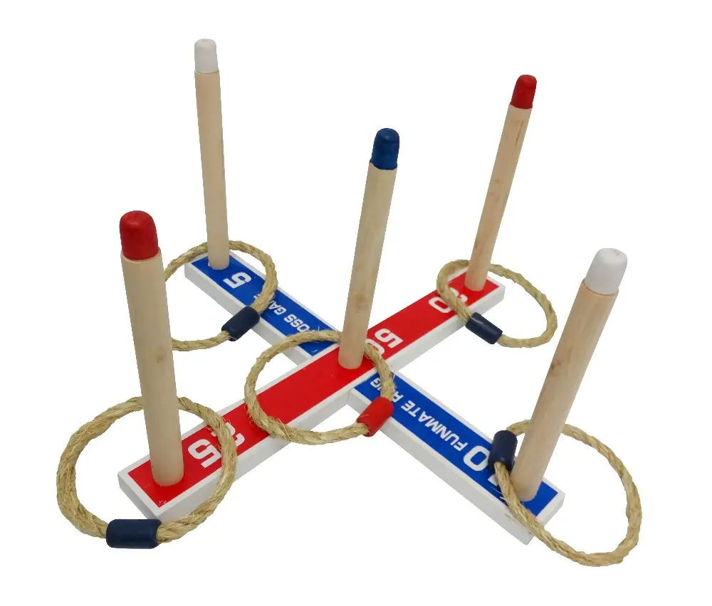 Game Rope Quoits Wooden Hot Sale Outdoor Ring Toss Game with Carry Bag Other Outdoor Toys & Structures Pine Wood ASTM,EN71 3+