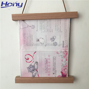 Cadres magnétiques en bois contreplaqué uni avec corde en cuir Cintre <span class=keywords><strong>d</strong></span>'affiche en bois Impressions sur toile Cadres Photo Photo Bandes de bois suspendues - Product Image 6