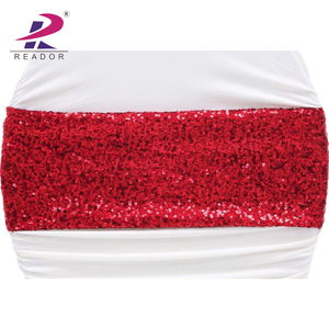 Elegante lentejuelas banda lycra cubierta de silla para boda decoración caso cubierta de la silla MARCO bling - Product Image 1