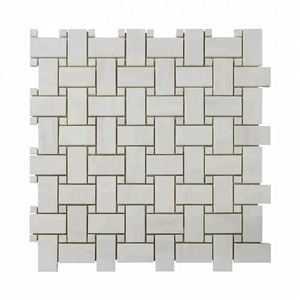 Doğrudan Fabrika Fiyat <span class=keywords><strong>1X2</strong></span> basketweave mozaik Dolomiti vietnam kristal beyaz mermer fayans - Product Image 1