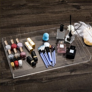 16 pulgadas gran Premium Rectangular bandeja <span class=keywords><strong>de</strong></span> acrílico mesa <span class=keywords><strong>de</strong></span> café para el desayuno, Té comida Butler pantalla decorativa - Product Image 4