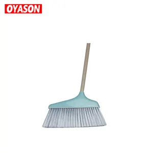 Wholesale hotel cleaning long handle soft plastic broom with dustpan