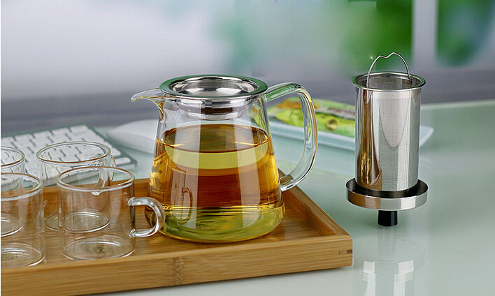 heat resistant tea pot glass/glass infusion tea pots