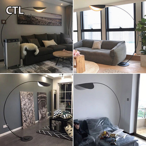 Phòng Khách Góc Vòm Lớn Đèn Sàn Kim Loại Màu Đen Nhà Thiết Kế Sang Trọng Đèn Sàn Cho Biệt Thự Nhà Hàng - Product Image 5