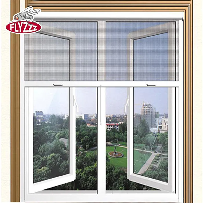 عينة مجانية من مصنع في الصين بجودة عالية من الالومنيوم المتدحرجة نافذة ناموسية للمنزل