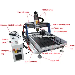 Kecil Desktop Kayu 3d Cnc Router 6090 6012/Mini Aluminium Mesin Ukiran