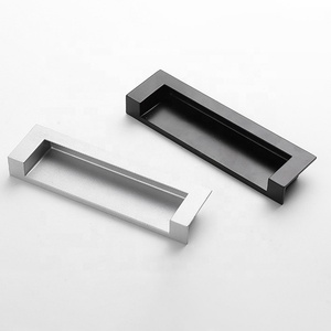 Simple Drawer <strong>Handle</strong> Embedded Sliding <strong>Door</strong> <strong>Black</strong> Wardrobe Hidden Concealeel Cabinet <strong>Handle</strong> - Product Image 1