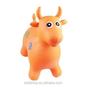 non-toxic eco friendly plastic inflatable cow jumping horse toy