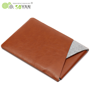 Commercio all'ingrosso Doppio Strato Splice Feltro Cassa di Cuoio Del Computer Portatile 13 14 15.6 pollice Copertura Per <span class=keywords><strong>MacBook</strong></span> 13 - Product Image 4