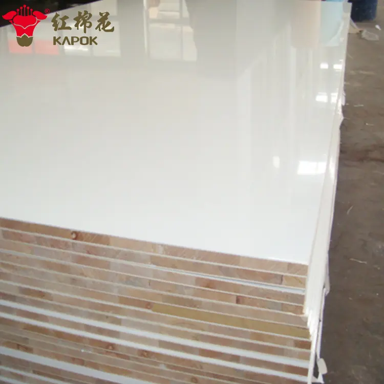 Kapok Panel Hoogglans 18Mm 12Mm Melamine Laminaat Acryl Mdf-platen Vel In China Voor Meubels