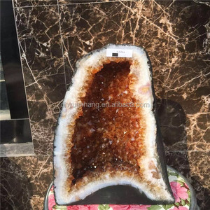 Geode di Cristallo di <span class=keywords><strong>Quarzo</strong></span> <span class=keywords><strong>Citrino</strong></span> Naturale Brasiliano a Grappolo, <span class=keywords><strong>Pietra</strong></span> Energetica per Vendita all'Ingrosso - Product Image 6