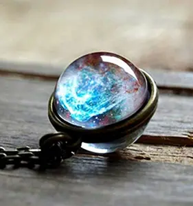 Collier pendentif lumineux en forme de lune, offre spéciale, pièce Design, lueur dans l'obscurité, l'univers, lune et étoile, 2019