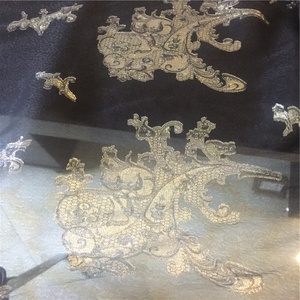 100% tela de brocado de seda Naylon Jacquard mezclado con tela de seda mezclada elegante Lurex - Product Image 2