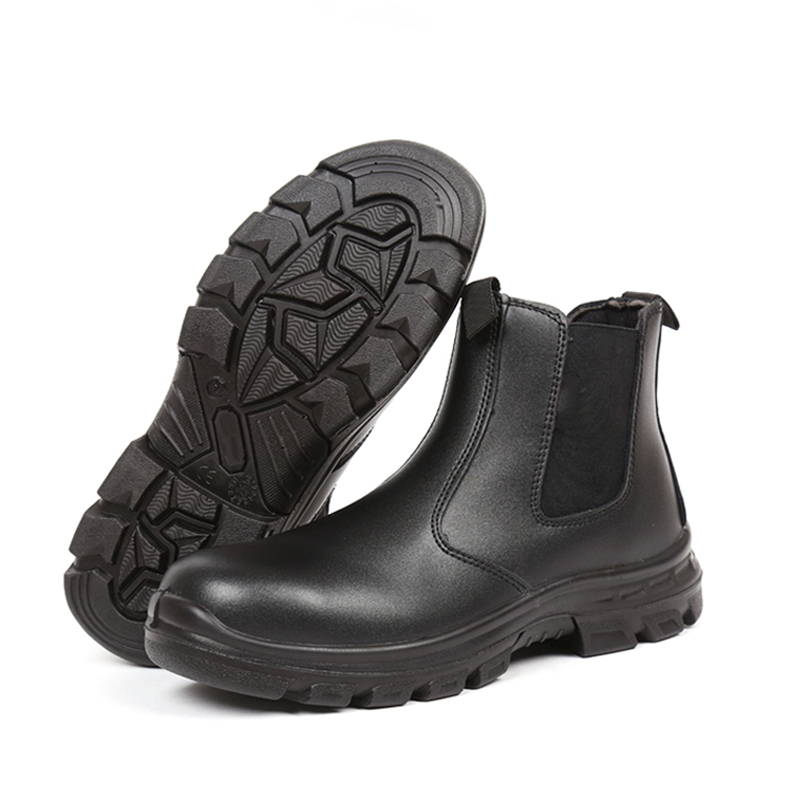 Высококачественные Строительные защитные ботинки из натуральной кожи, без шнуровки для работы, эластичные защитные ботинки RS6625