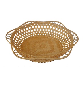 Wholesale Eco-Friendly Handmade Bamboo Fruit and <b>Bread</b> Storage <b>Baskets</b> with Handles Colorful Daily Kitchen Use for Food Storage - Product Image 1