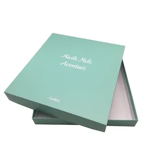 Boîte cadeau rigide personnalisée en carton, 50 pièces, coffret d'emballage en papier avec couvercle pour photo, ombre de mariage