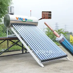 Pressurized Pre-heat Copper Coil Solar Water Heater with heat pipe