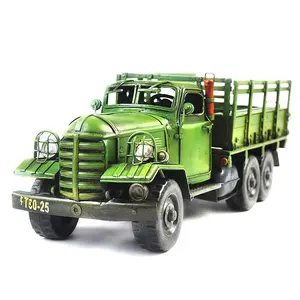 Vintage Iron Handmade 1956 Old Liberation 6 wheels Green Heavy Decorative Metal Diecast Truck Model 1:20 Crafts Home Collection