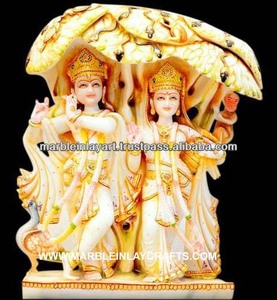 Beautiful Marble Hindu God Radha Krishna Statue - Product Image 1