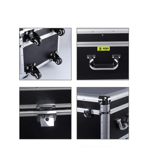 Grand étui rigide avec roues en aluminium, de haute qualité, noir, mallette à outils - Product Image 2