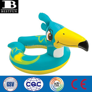 Nhà Máy Tùy Chỉnh Nhựa Trẻ Em <span class=keywords><strong>Toucan</strong></span> Inflatable Chia Hồ Bơi Phao Bơi Vòng Động Vật Đầu Nước Đồ Chơi - Product Image 2