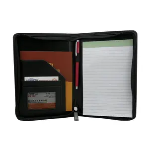 ModernQiu-portafolio de cuero PU A5, producto en relieve