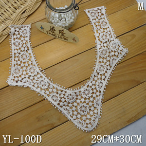 Cuello de encaje beige de ganchillo <span class=keywords><strong>bordado</strong></span> de algodón antiguo - Product Image 5