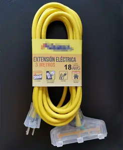 Cable de alimentación de extensión, cable de extensión, tipo de extremo macho NEMA y para electrodomésticos