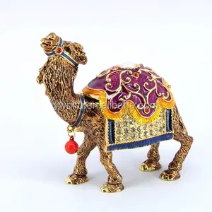 Caixa de jóias do camel do metal do esmalte do mercado árabe (qf3810)